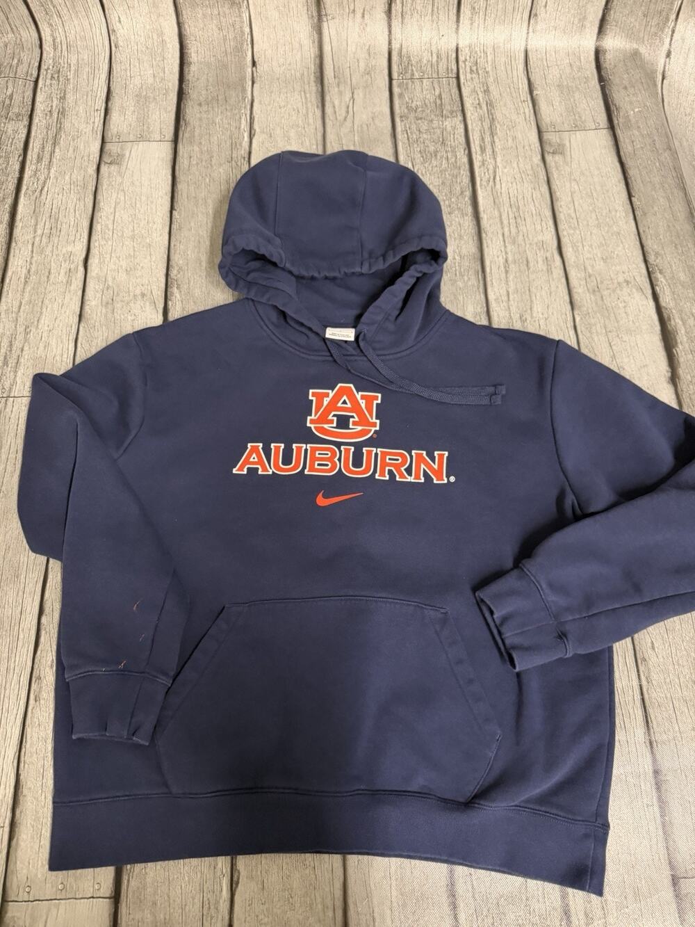 Women’s Nike Auburn Tigers Hoodie Sweatshirt Sz Large Navy - Screen print Miss